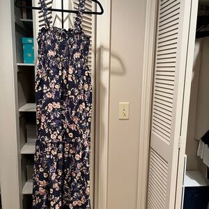 Floral Maxi Dress in Navy and Pink